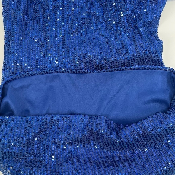 Xileiever Blue Sequin Long Sleeve Glitter Mini Dress Size 4 Women’s - Picture 6 of 7